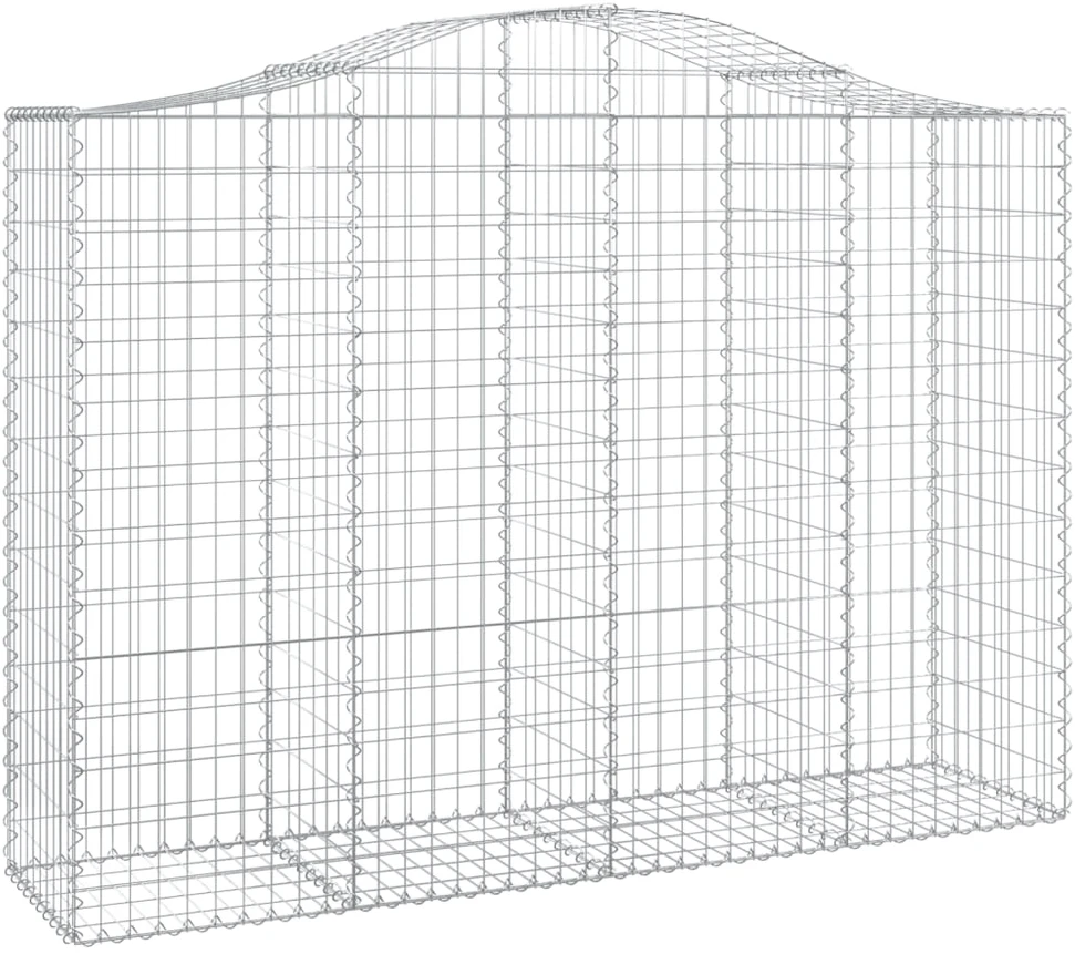 Išlenkti gabiono krepšiai, 10vnt., 200x50x140/160cm, geležis