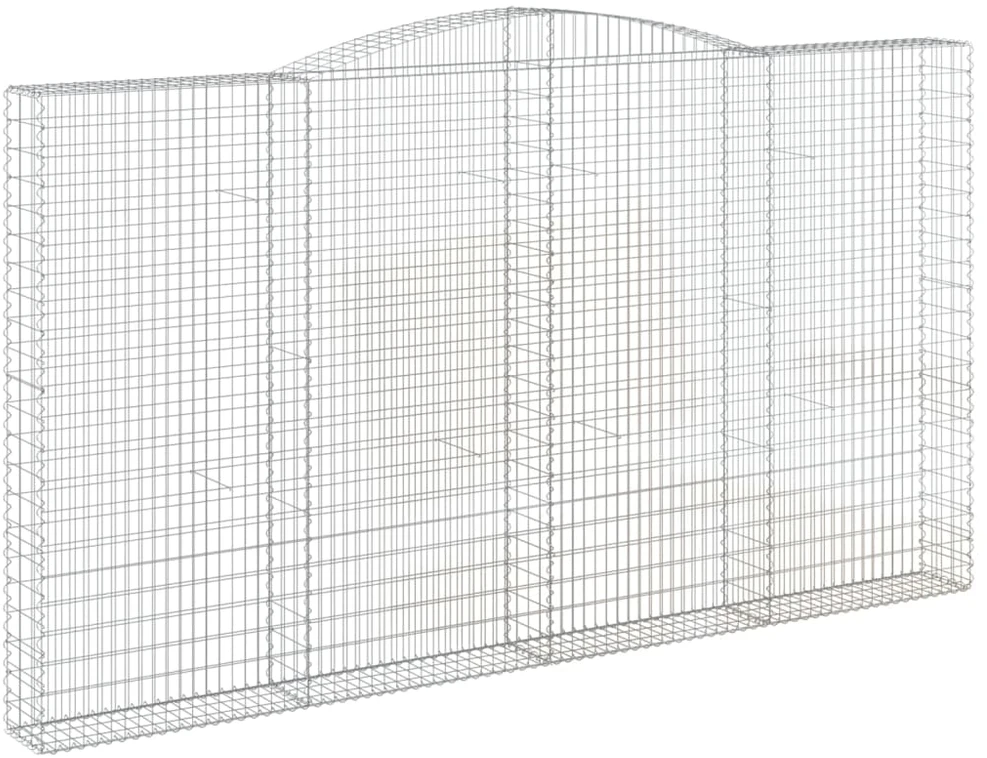 Išlenkti gabiono krepšiai, 10vnt., 400x30x220/240cm, geležis