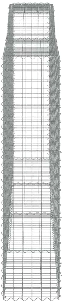 Išlenkti gabiono krepšiai, 10vnt., 400x50x200/220cm, geležis