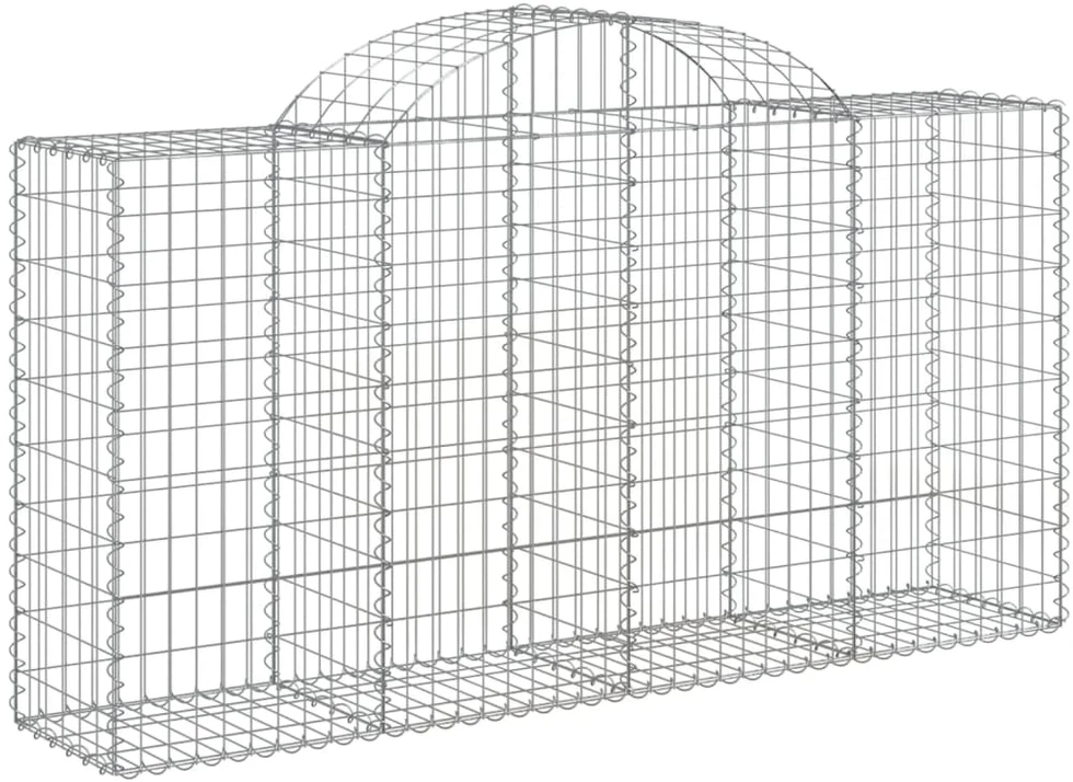 Išlenkti gabiono krepšiai, 14vnt., 200x50x100/120cm, geležis