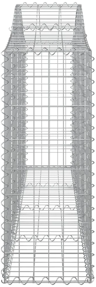 Išlenkti gabiono krepšiai, 15vnt., 200x30x80/100cm, geležis