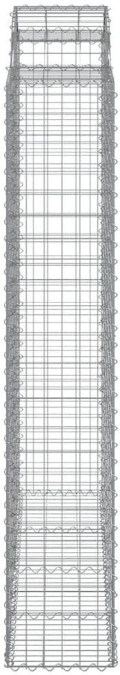 Išlenkti gabiono krepšiai, 15vnt., 200x50x220/240cm, geležis