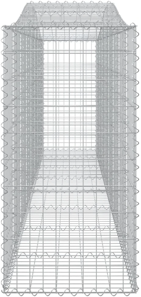 Išlenkti gabiono krepšiai, 15vnt., 400x50x100/120cm, geležis