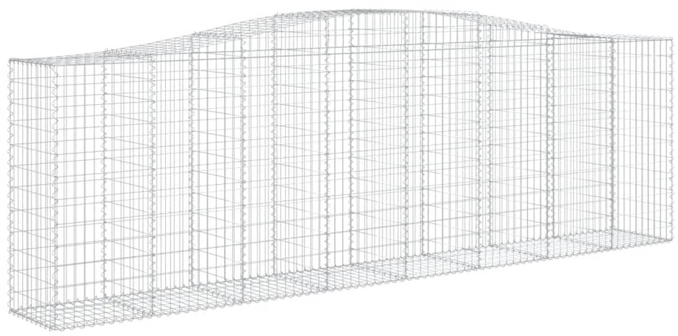 Išlenkti gabiono krepšiai, 15vnt., 400x50x120/140cm, geležis
