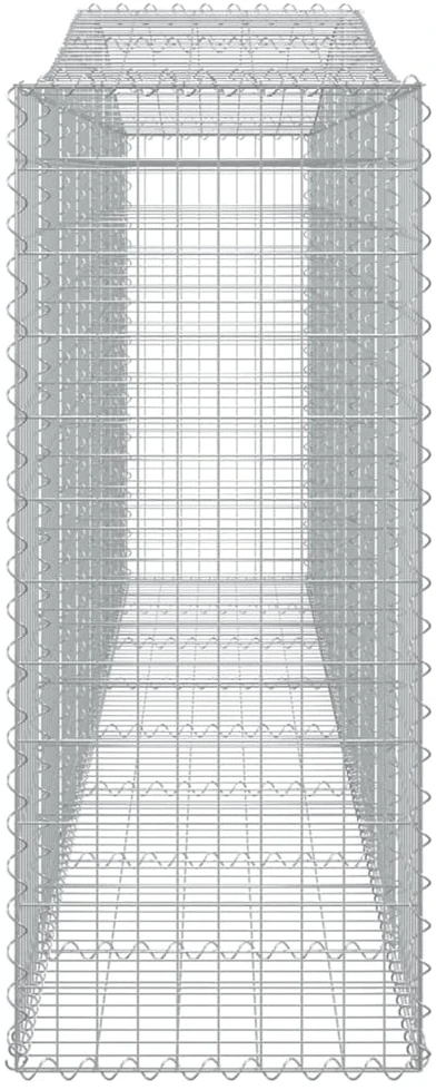 Išlenkti gabiono krepšiai, 15vnt., 400x50x120/140cm, geležis