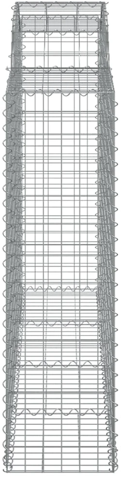 Išlenkti gabiono krepšiai, 18vnt., 200x50x140/160cm, geležis