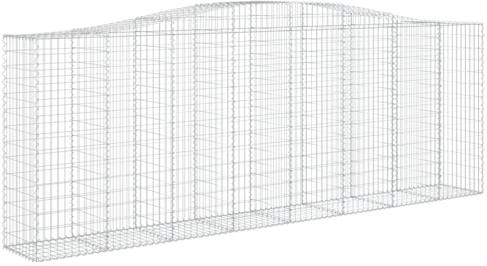Išlenkti gabiono krepšiai, 20vnt., 400x50x140/160cm, geležis