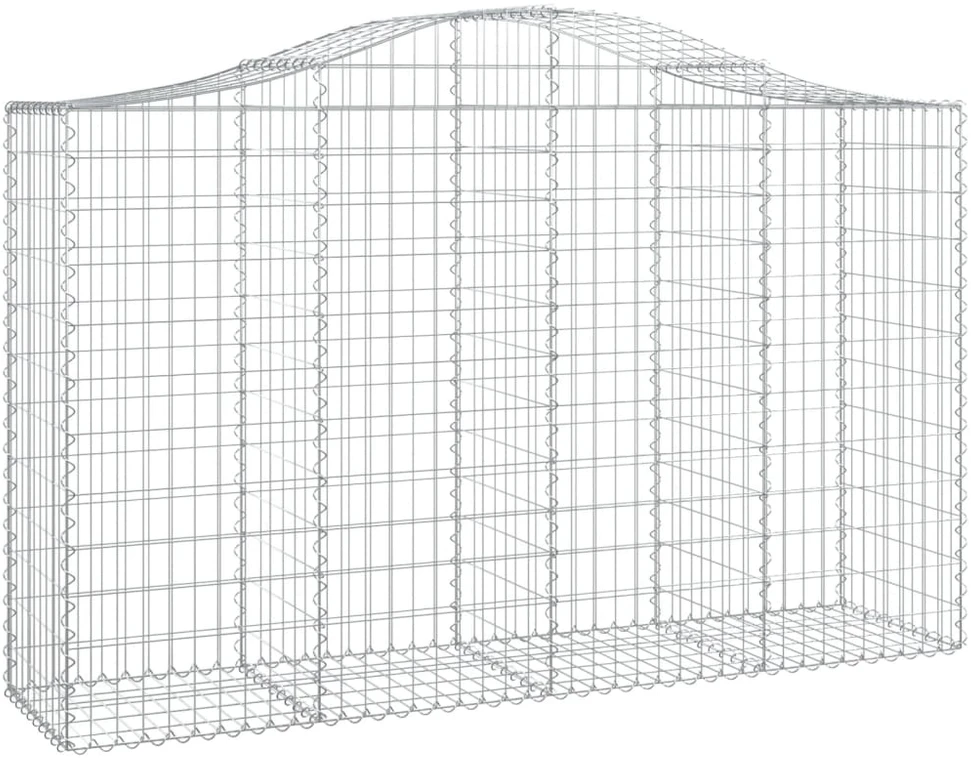 Išlenkti gabiono krepšiai, 25vnt., 200x50x120/140cm, geležis