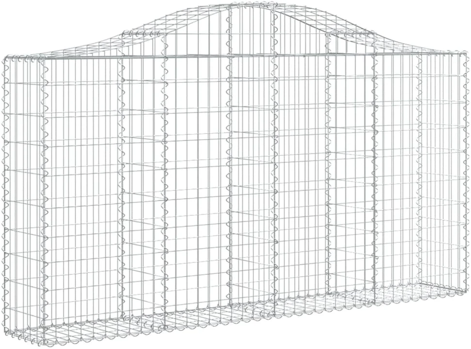Išlenkti gabiono krepšiai, 2vnt., 200x30x100/120cm, geležis