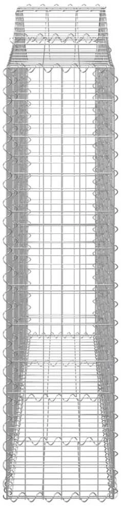 Išlenkti gabiono krepšiai, 2vnt., 200x30x120/140cm, geležis