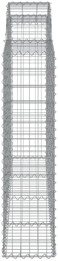 Išlenkti gabiono krepšiai, 2vnt., 200x30x120/140cm, geležis