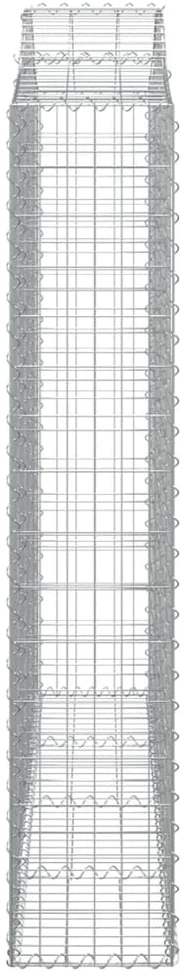 Išlenkti gabiono krepšiai, 2vnt., 200x30x160/180cm, geležis
