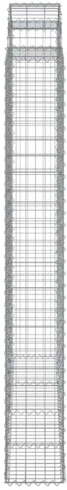 Išlenkti gabiono krepšiai, 2vnt., 200x30x220/240cm, geležis