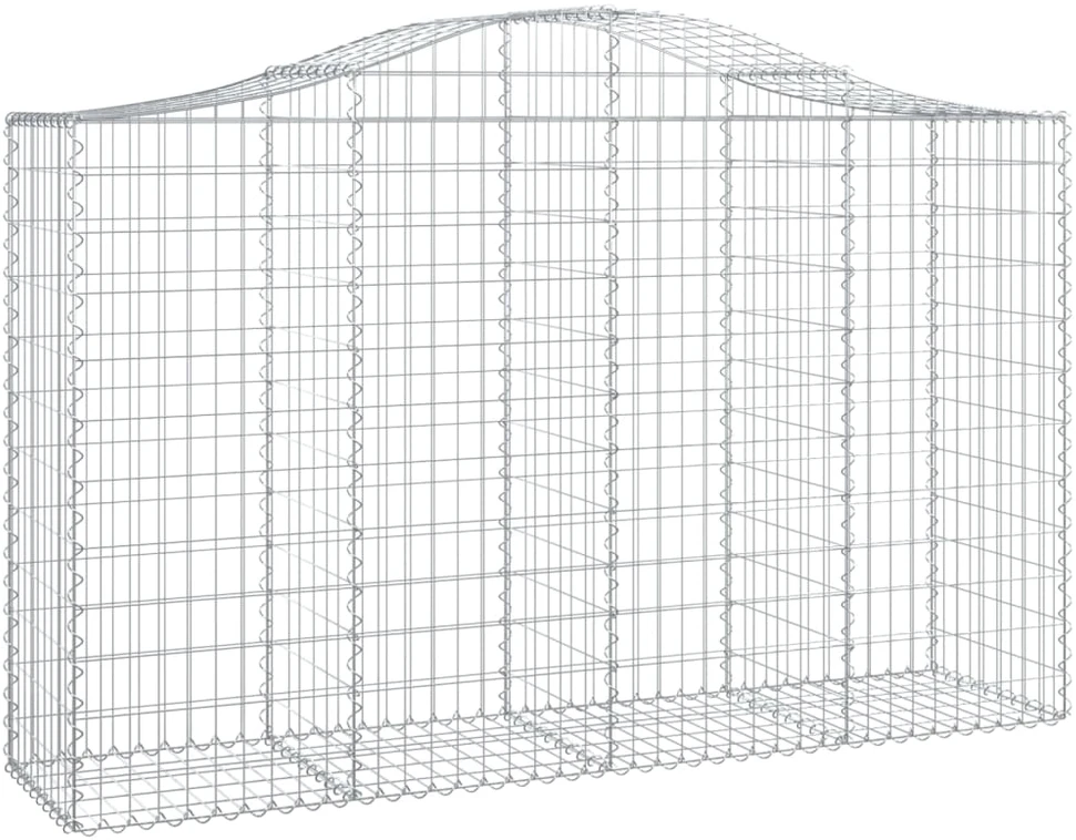 Išlenkti gabiono krepšiai, 2vnt., 200x50x120/140cm, geležis
