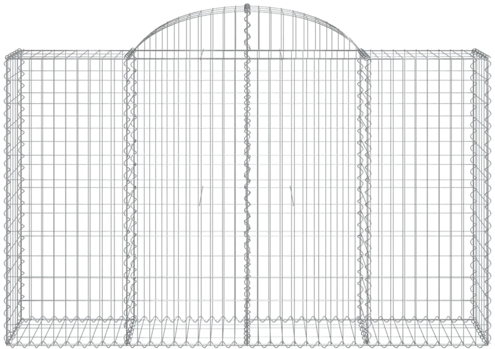 Išlenkti gabiono krepšiai, 2vnt., 200x50x120/140cm, geležis