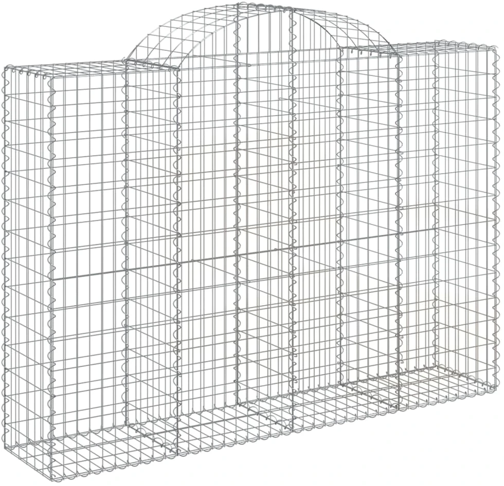 Išlenkti gabiono krepšiai, 2vnt., 200x50x140/160cm, geležis