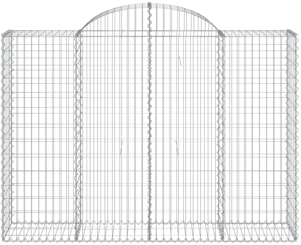 Išlenkti gabiono krepšiai, 2vnt., 200x50x140/160cm, geležis