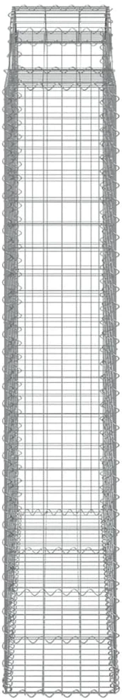Išlenkti gabiono krepšiai, 2vnt., 200x50x220/240cm, geležis
