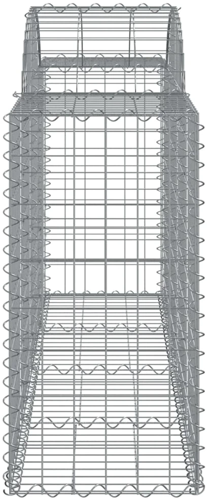 Išlenkti gabiono krepšiai, 2vnt., 200x50x80/100cm, geležis