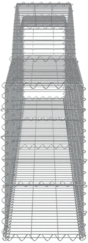 Išlenkti gabiono krepšiai, 2vnt., 400x30x60/80cm, geležis