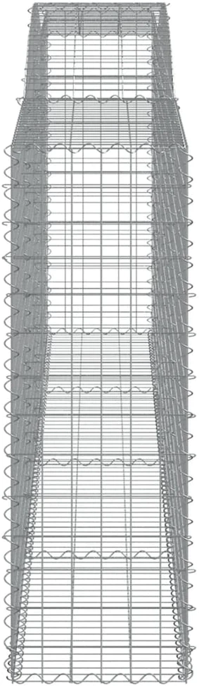 Išlenkti gabiono krepšiai, 2vnt., 400x50x140/160cm, geležis