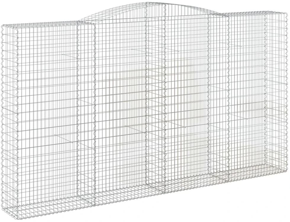 Išlenkti gabiono krepšiai, 2vnt., 400x50x220/240cm, geležis