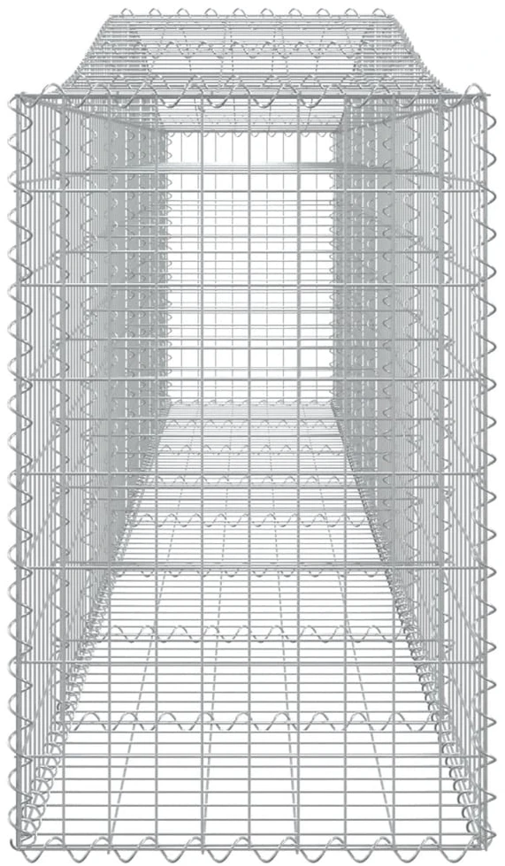 Išlenkti gabiono krepšiai, 2vnt., 400x50x80/100cm, geležis