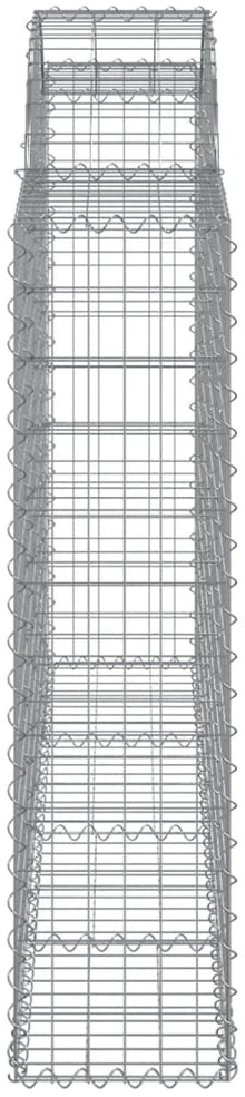 Išlenkti gabiono krepšiai, 3vnt., 200x30x120/140cm, geležis