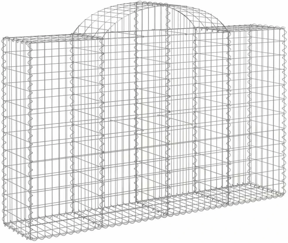 Išlenkti gabiono krepšiai, 3vnt., 200x50x120/140cm, geležis