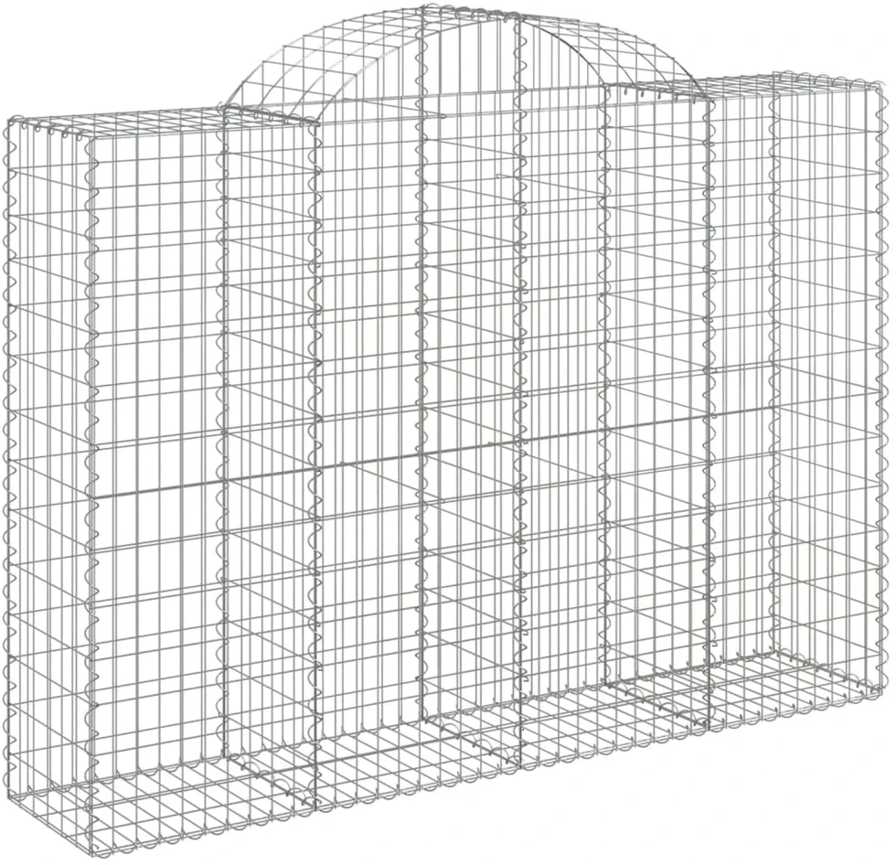 Išlenkti gabiono krepšiai, 3vnt., 200x50x140/160cm, geležis