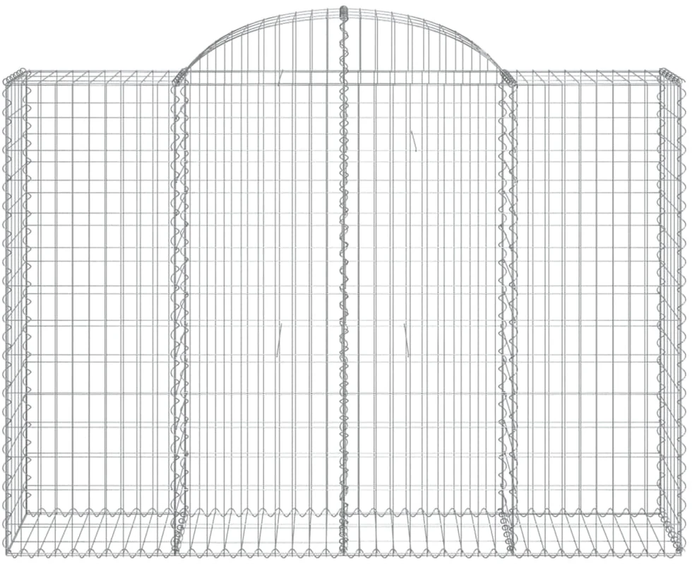 Išlenkti gabiono krepšiai, 3vnt., 200x50x140/160cm, geležis