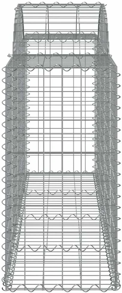 Išlenkti gabiono krepšiai, 3vnt., 200x50x80/100cm, geležis