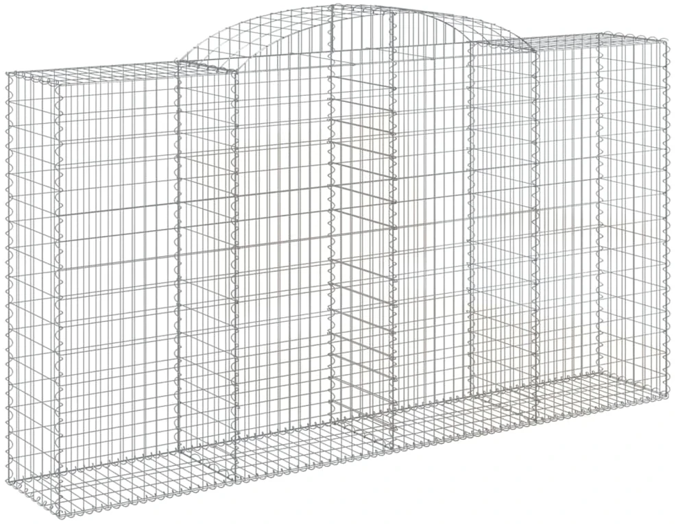 Išlenkti gabiono krepšiai, 3vnt., 300x50x160/180cm, geležis