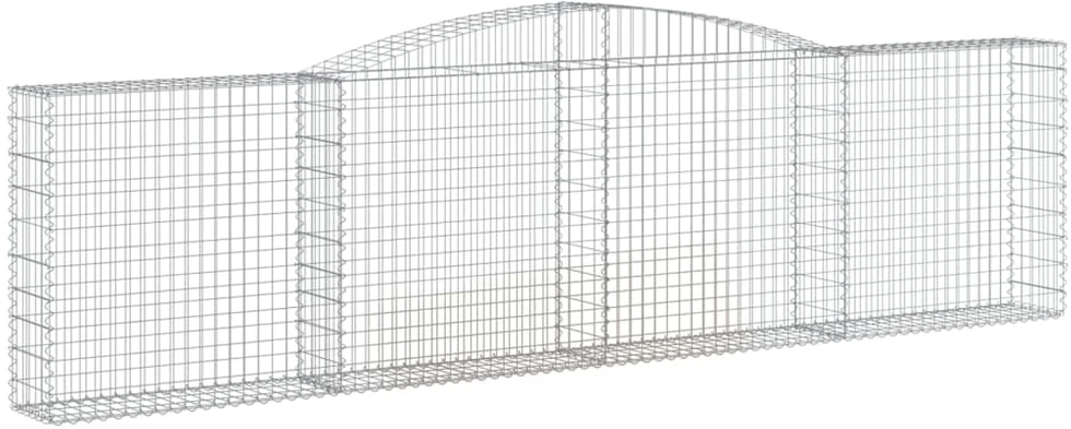 Išlenkti gabiono krepšiai, 3vnt., 400x30x100/120cm, geležis