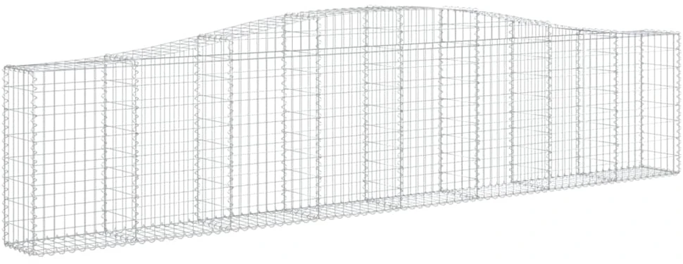 Išlenkti gabiono krepšiai, 3vnt., 400x30x80/100cm, geležis