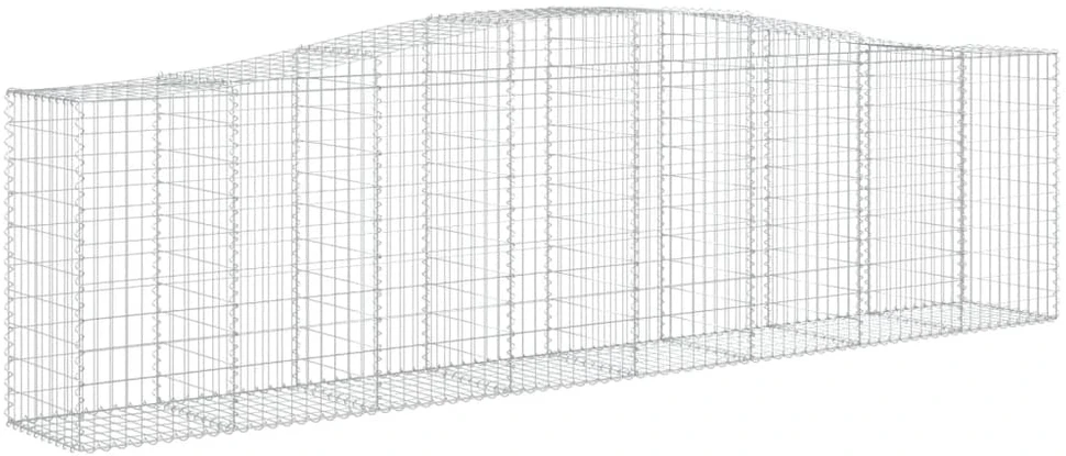 Išlenkti gabiono krepšiai, 3vnt., 400x50x100/120cm, geležis