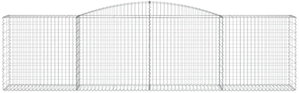 Išlenkti gabiono krepšiai, 3vnt., 400x50x100/120cm, geležis