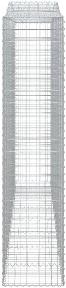 Išlenkti gabiono krepšiai, 3vnt., 400x50x220/240cm, geležis