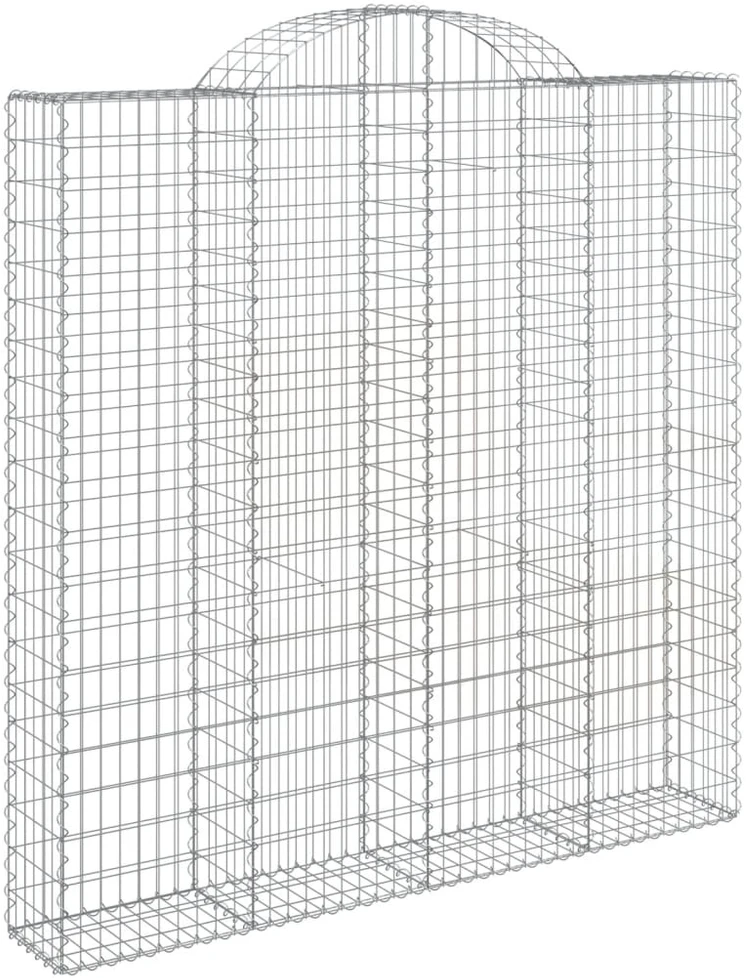 Išlenkti gabiono krepšiai, 4vnt., 200x30x200/220cm, geležis