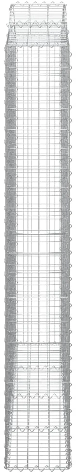 Išlenkti gabiono krepšiai, 4vnt., 200x30x200/220cm, geležis