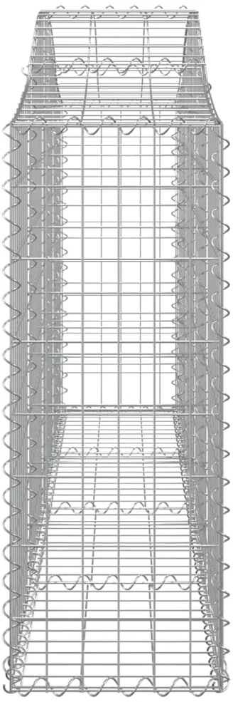 Išlenkti gabiono krepšiai, 4vnt., 200x30x80/100cm, geležis