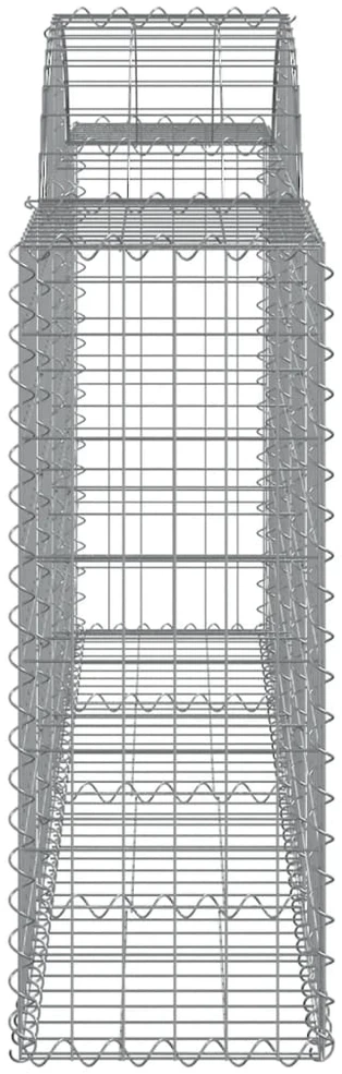 Išlenkti gabiono krepšiai, 4vnt., 200x30x80/100cm, geležis