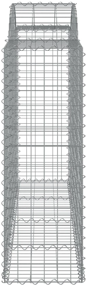 Išlenkti gabiono krepšiai, 4vnt., 200x50x120/140cm, geležis