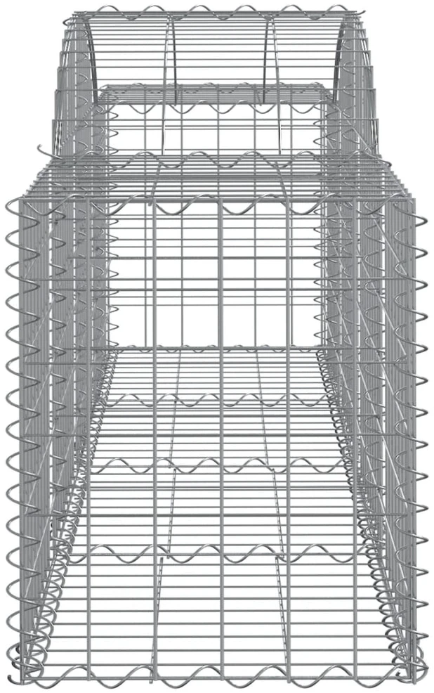 Išlenkti gabiono krepšiai, 4vnt., 200x50x60/80cm, geležis