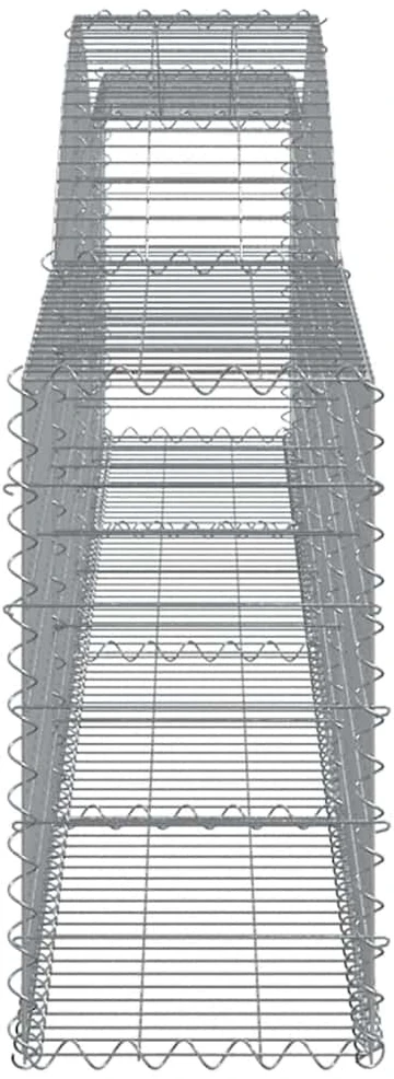 Išlenkti gabiono krepšiai, 4vnt., 400x30x60/80cm, geležis
