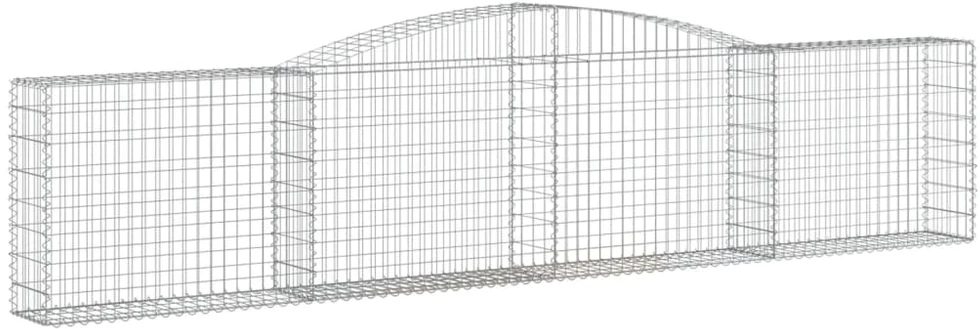 Išlenkti gabiono krepšiai, 4vnt., 400x30x80/100cm, geležis
