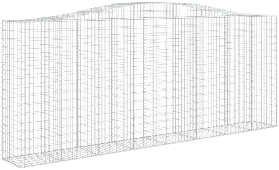 Išlenkti gabiono krepšiai, 4vnt., 400x50x160/180cm, geležis