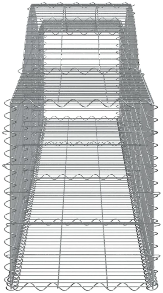 Išlenkti gabiono krepšiai, 4vnt., 400x50x60/80cm, geležis