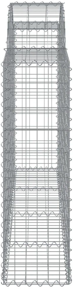 Išlenkti gabiono krepšiai, 5vnt., 200x30x100/120cm, geležis