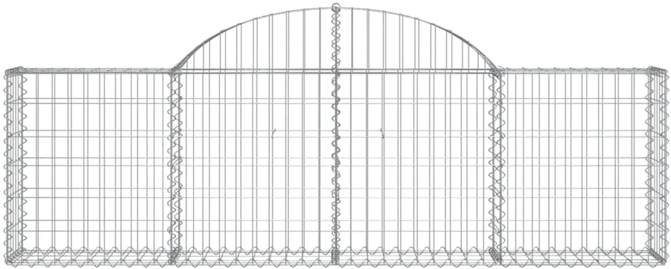 Išlenkti gabiono krepšiai, 5vnt., 200x30x60/80cm, geležis
